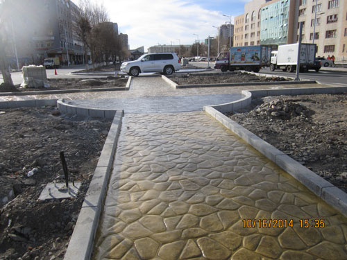 烏蘭巴托壓印地坪施工