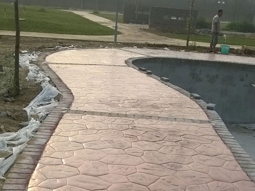 滹沱河私人會館壓模地坪施工