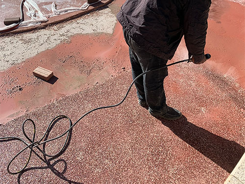 水洗石施工過程